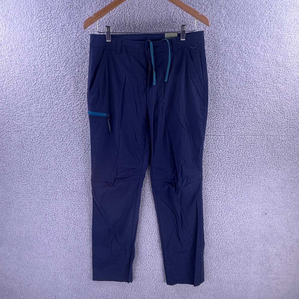 REI Co-op Mens 32x30 Navy Blue Technical Hiking Pants Stretch Drawstring Waist